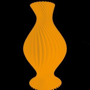 Elegant Orange Spiral Vase0003 - Home Accent